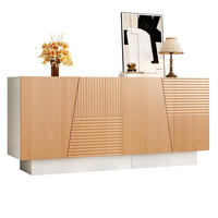 SIDEBOARD 160/40,5/72 cm Natur/Weiß aus MDF mit Rillentüren - Naturfarben, Holzwerkstoff (160/72/40.5cm) - OKWISH