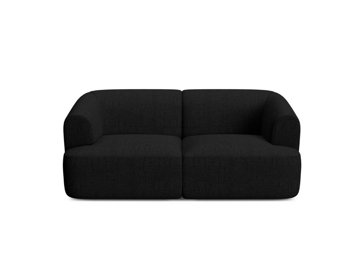 MODULARES-SOFA Campi aus strukturiertem Stoff schwarz 2 Sitzplätze - Schwarz, Textil (90/70/180cm) - Cosmopolitan Design