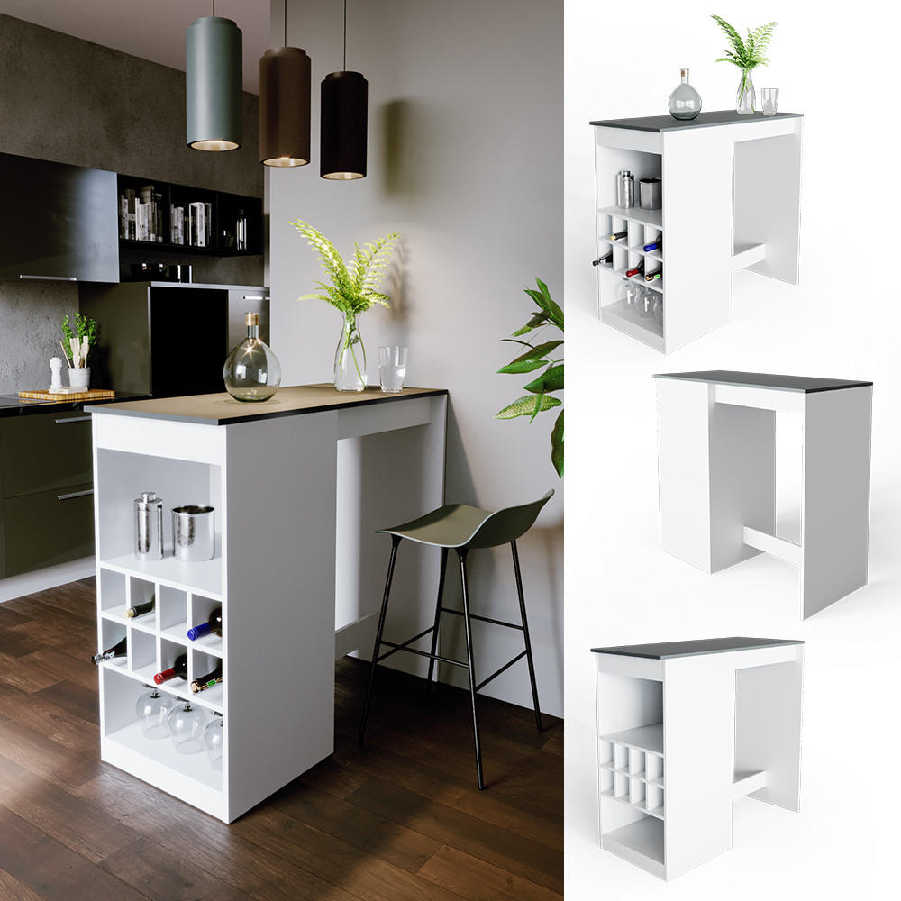 BARTISCH Ross Weiß/Anthrazit 115 x 50 cm - Anthrazit/Weiß, Holzwerkstoff (115/104.6/50cm) - Vicco