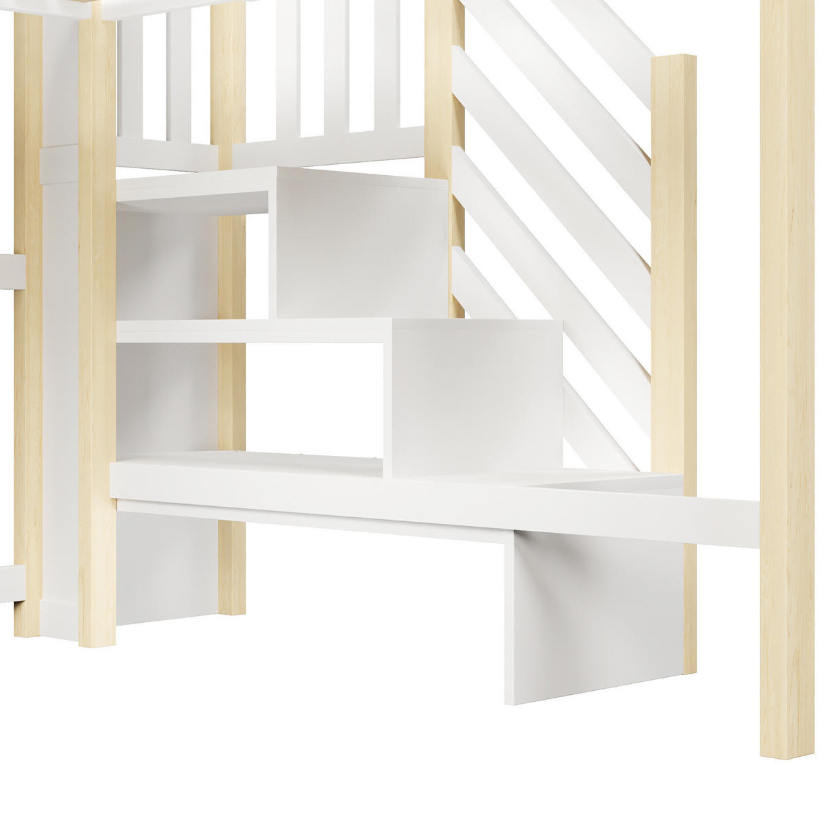 HOCHBETT 140/200 cm aus Kiefernholz mit LED-Leuchten, Weiß/Natur - Naturfarben, Holz (140/200cm) - OKMYHOME
