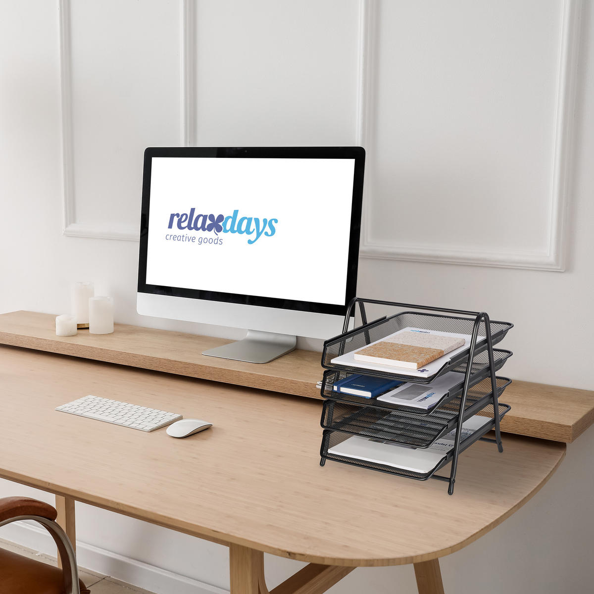 UKLADANIE dokumentov - čierna, kov (30/32.5/35.5cm) - Relaxdays