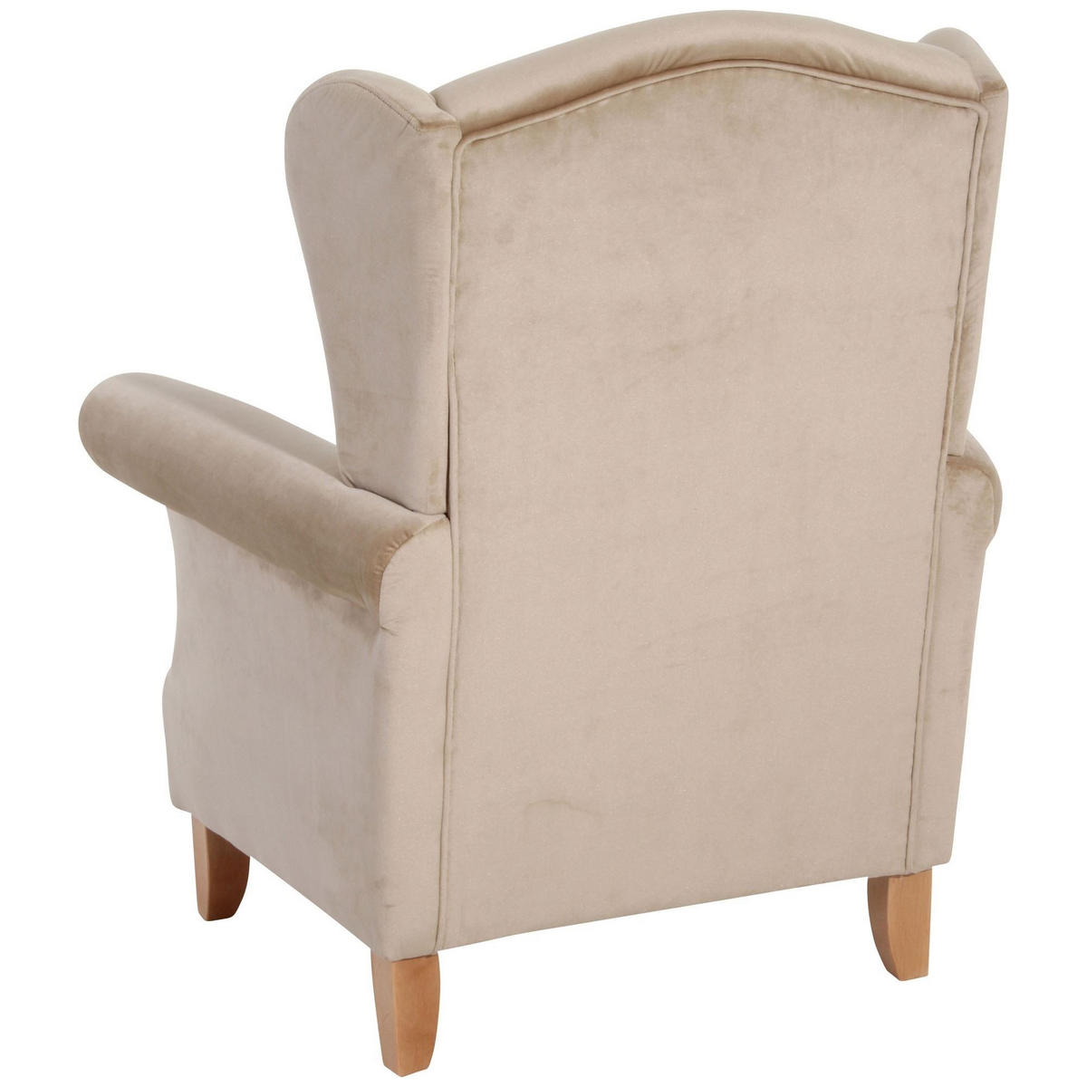 OHRENSESSEL Katria Bezug Samtvelours Buche natur / sand - Sandfarben, Kunststoff (88/108/84cm) - 58aufmkessel