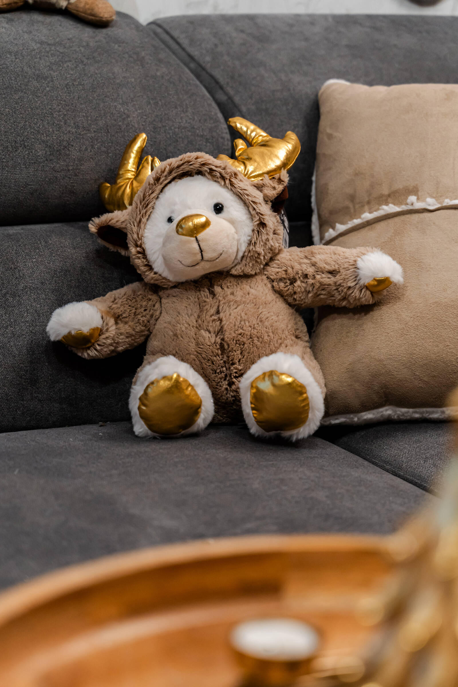 WEIHNACHTSPLÜSCHFIGUR Rentier 28 cm - Multicolor, Textil (20/37/27.5cm) - Atmosphera Createur d´interieur