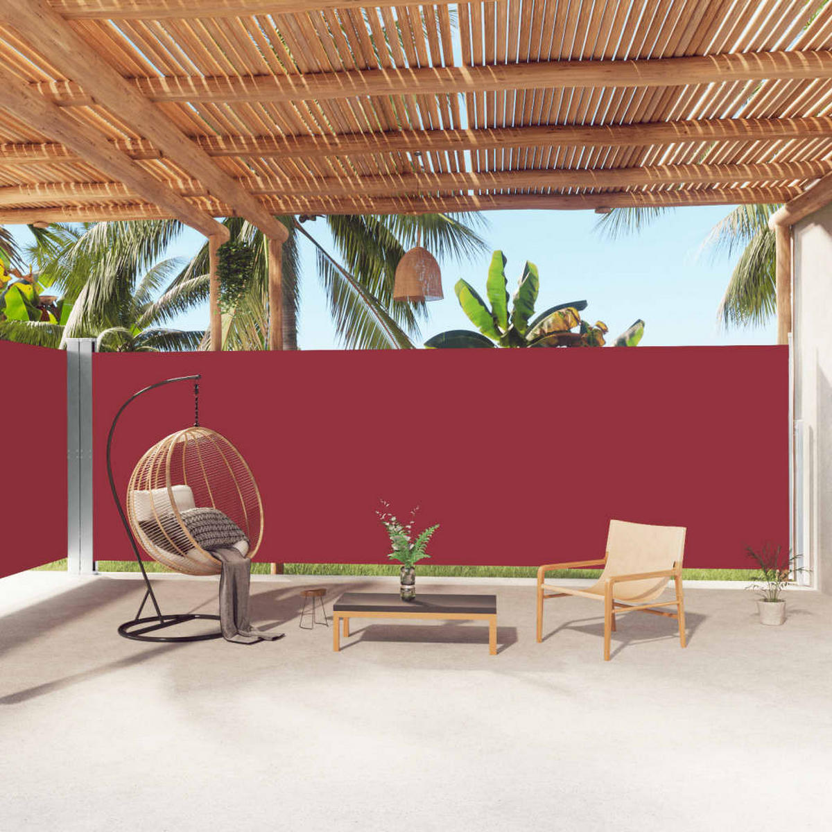 SEITENMARKISE Ausziehbar Rot 200x1000 cm - Rot, Textil (1000/200/1000cm) - furnicato