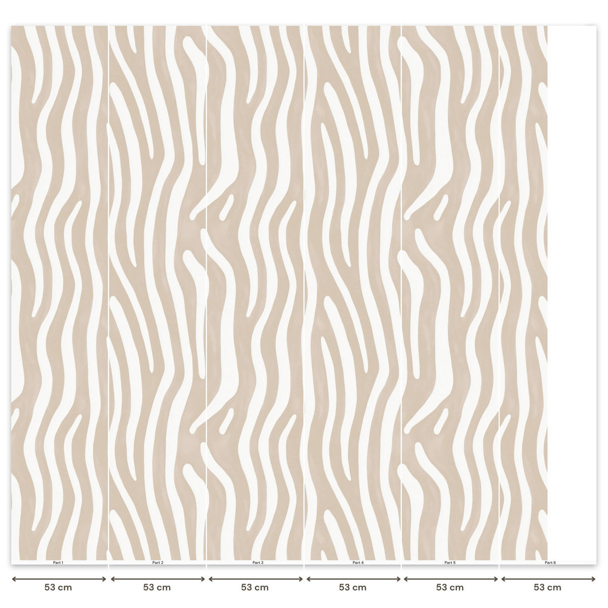 TAPETE - Abstrakt - Zebra - Beige - 280x280 cm - Beige, Papier (280/280cm) - OnlyWow