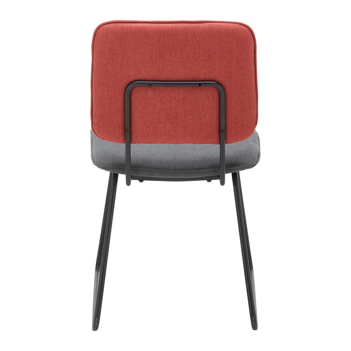 STUHL Ava Grau/Rot Webstoff Gepolstert - Grau, Holz (49/85/62cm) - Bessagi Home