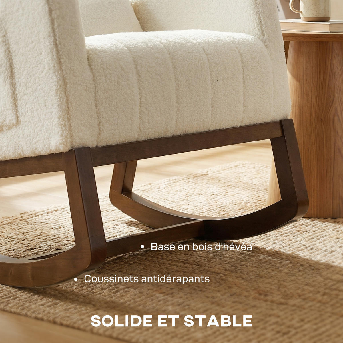 SCHAUKELSTUHL DE-17424 Creme - Creme, Holz (67/110/97cm) - ComfortXL