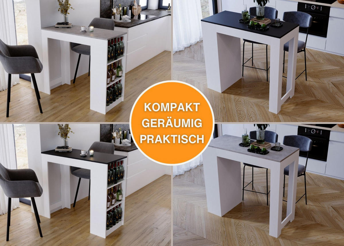 BARTISCH Grau 103/50.5/115cm - Weiß/Grau, Holzwerkstoff (115/103/50.5cm) - CraftPAK
