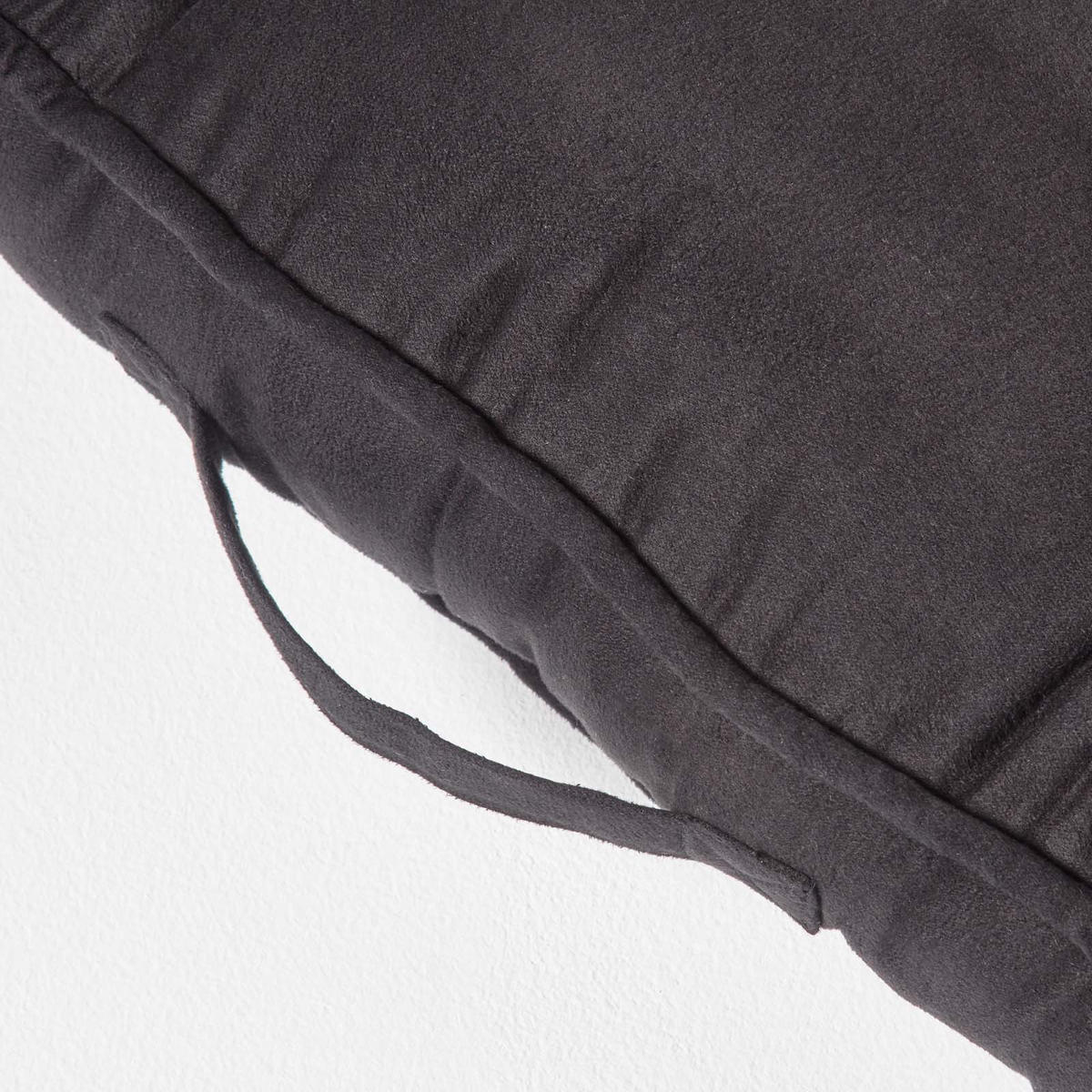 SITZAUFLAGE schwarz 100/48/10 cm – Sofa-Sitzkissen, Velours - Schwarz, Textil (48/100/10cm) - Homescapes