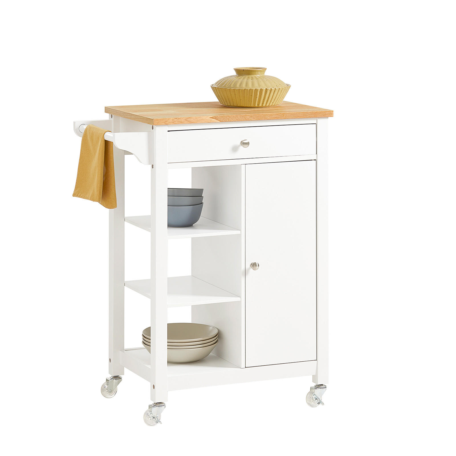 KÜCHENWAGEN Weiß - Weiß, Holzwerkstoff (68/86/40cm) - SoBuy
