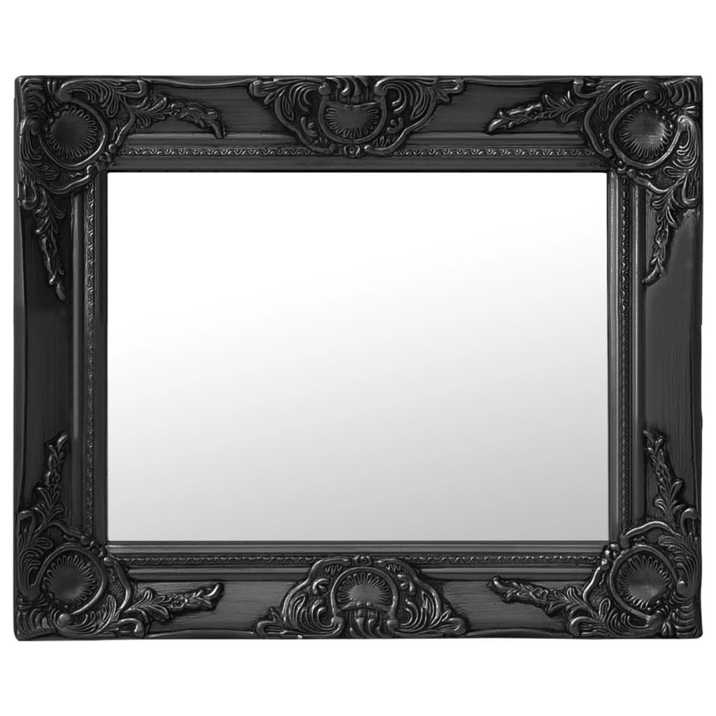 WANDSPIEGEL im Barock-Stil 50x40 cm Schwarz - Schwarz, Holz (40/2/50cm) - furnicato