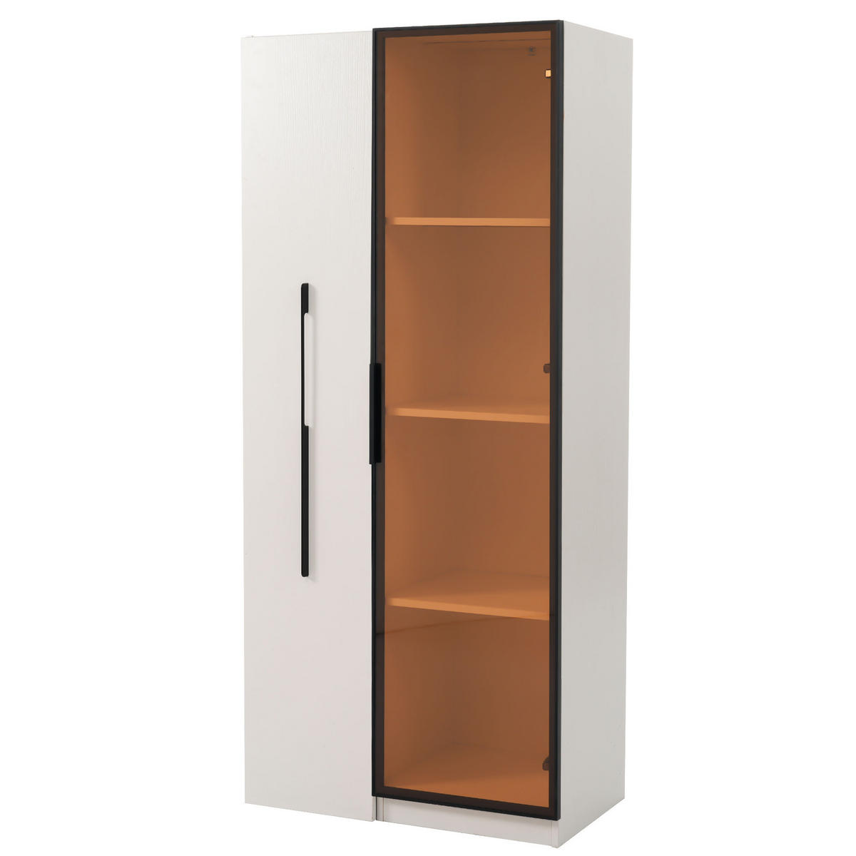 VITRINE Weiß 70/40/160 cm - Weiß, Holzwerkstoff (70/160/40cm) - PANGIVO