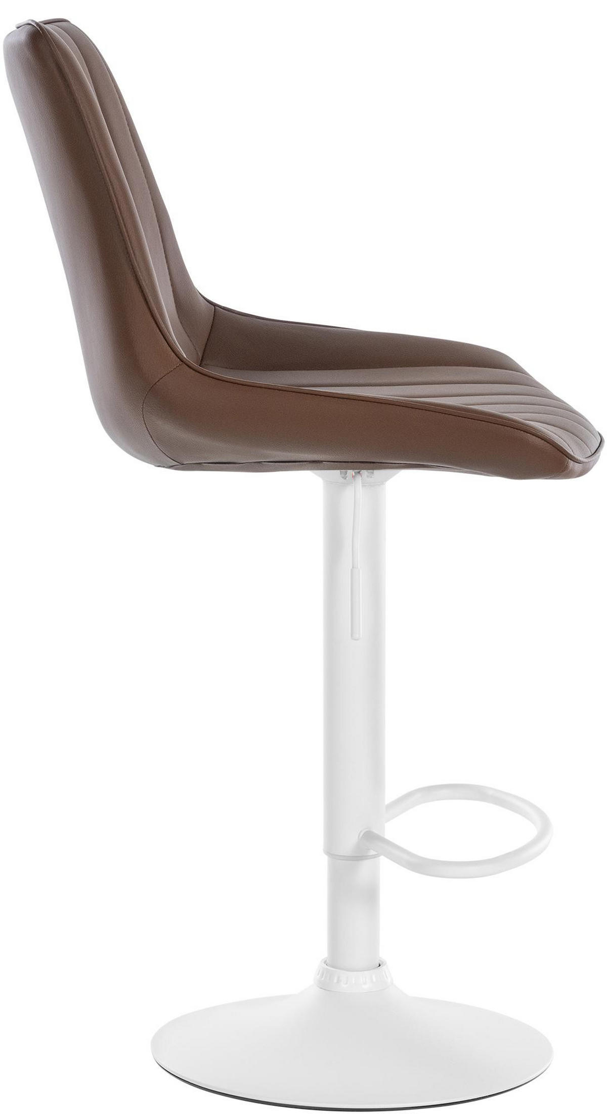 BARHOCKER RIO Braun Kunstleder Weiß - Braun, Leder/Metall (49.5/91/50cm) - DELUKE