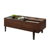 COUCHTISCH in Braun Wohnzimmertisch mit Schubladen , Glasplatte , Metallbeine und viel Stauraum , B105/T50/H41.5cm - Braun, Glas/Holzwerkstoff (50/105/41.5cm) - STILVORA
