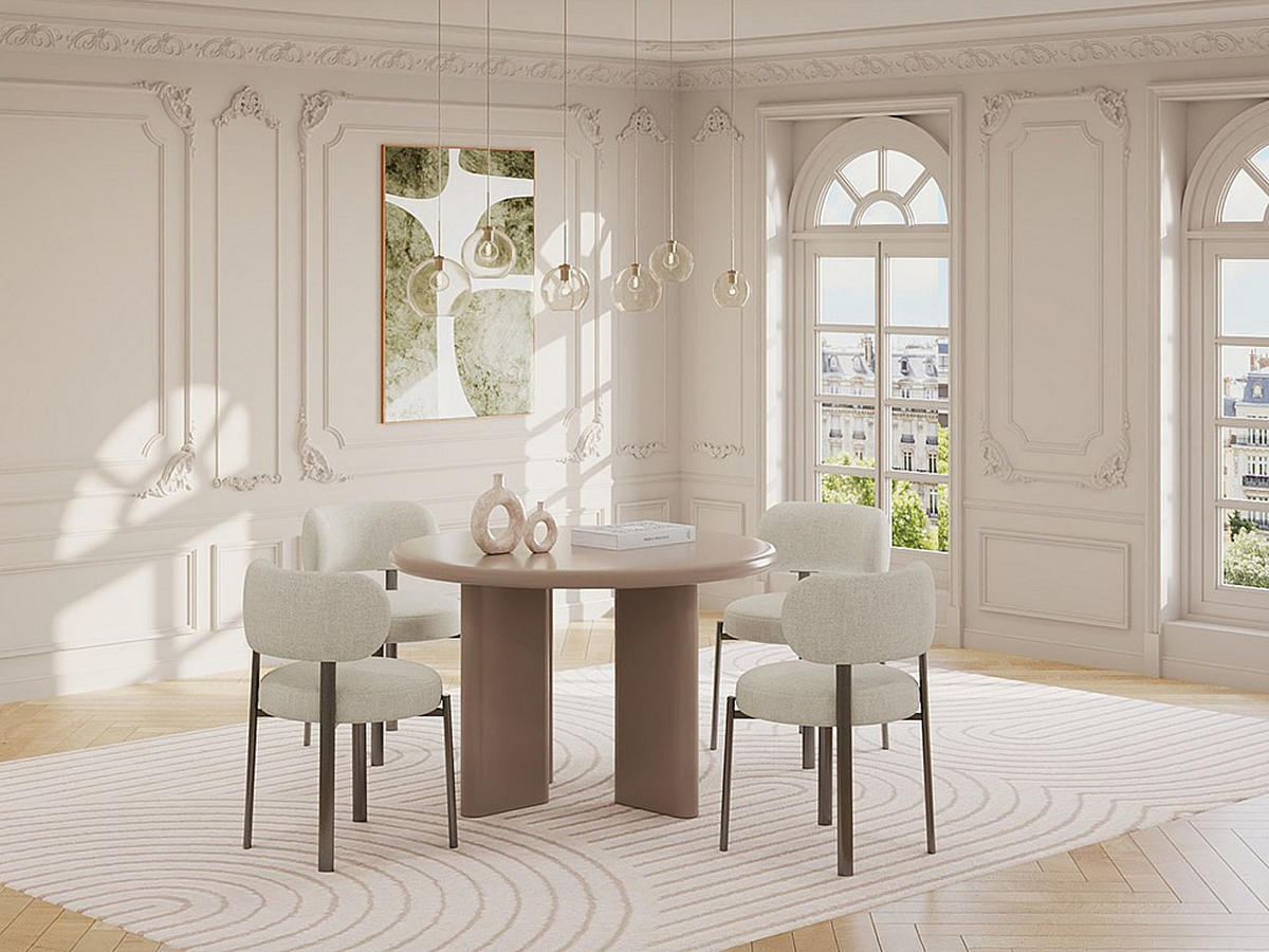 TISCH ohne Ausziehfunktion - 4 -Sitzer - MDF - braun, taupe - LUKAVO - Braun, Holz (120/120/76cm) - Vente-Unique