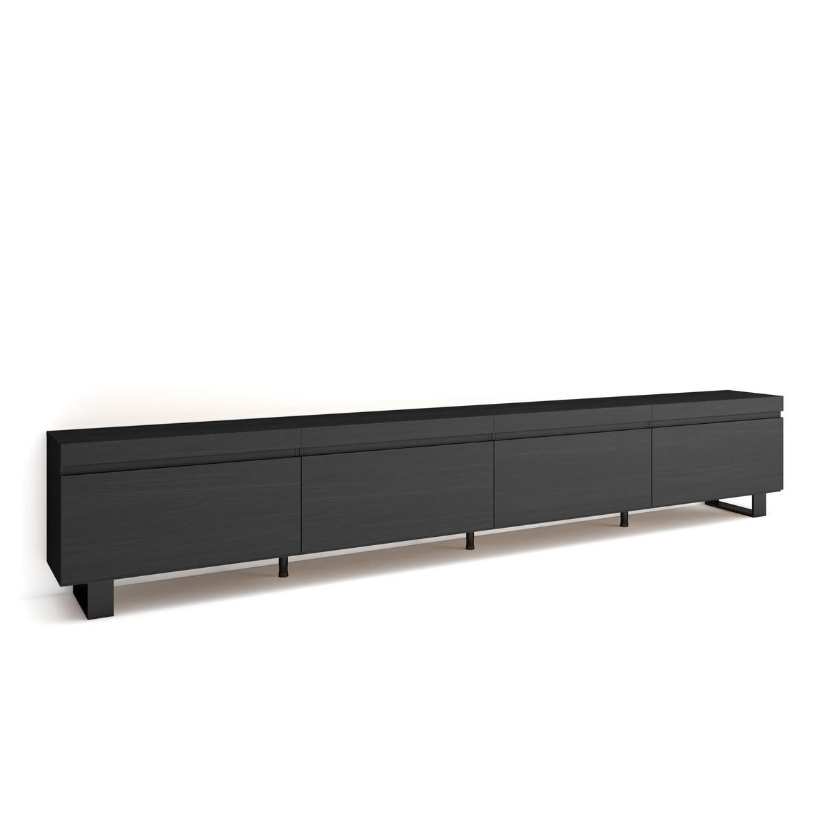TV-SCHRANK Lowboard, schwarz, 320/35/57cm - Schwarz, Holzwerkstoff (320/57/35cm) - Skraut Home