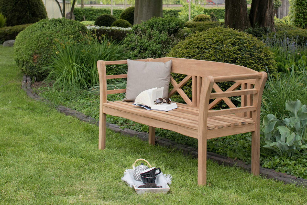GARTENBANK Föhr - Naturfarben, Holz/Metall (120/94/60cm) - Mr. Deko