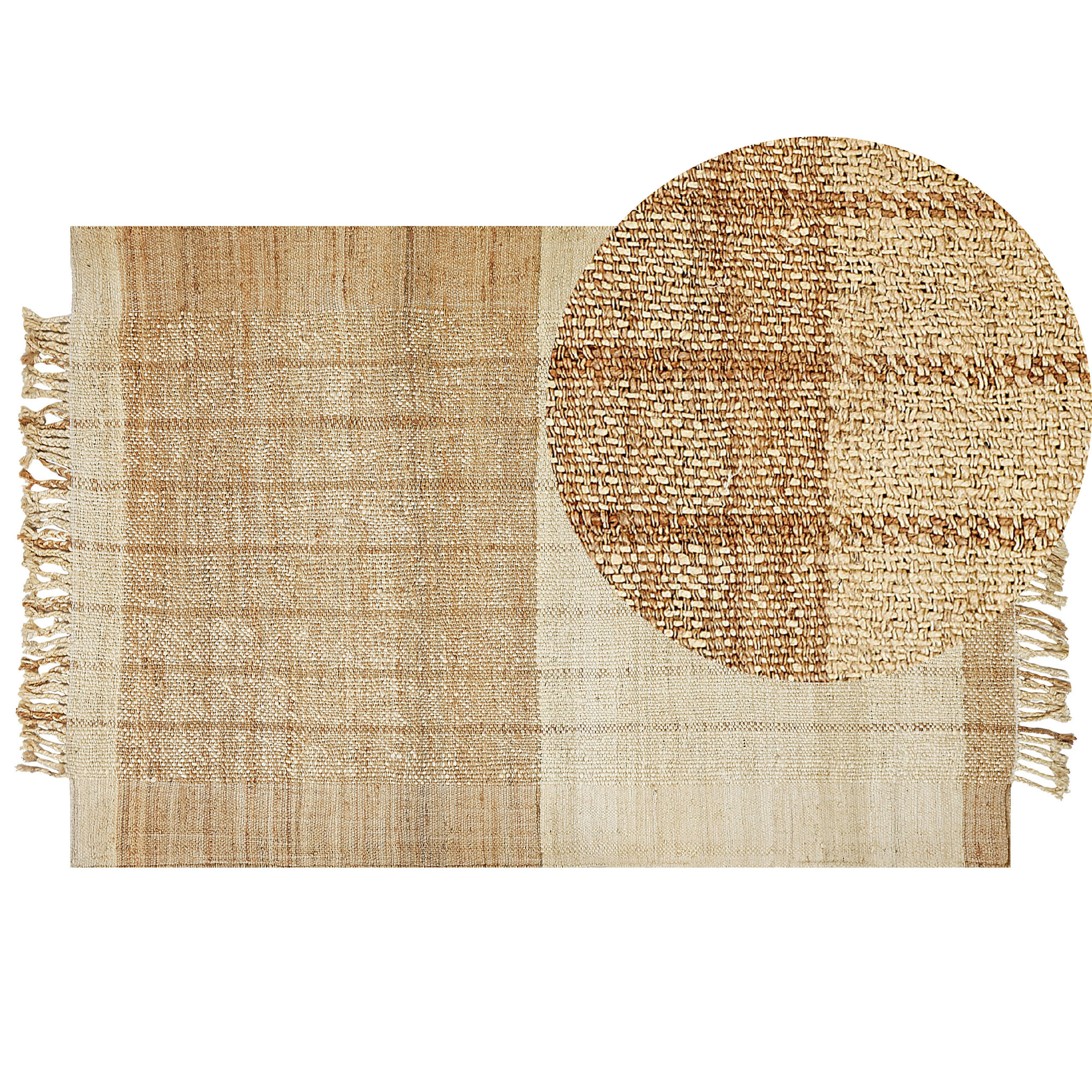 TEPPICH geflochten Karkin 300/200 cm - Beige, Naturmaterialen (200/300cm) - Beliani