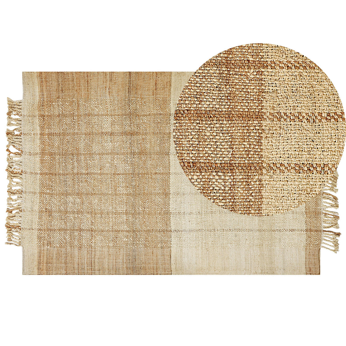 TEPPICH geflochten Karkin 300/200 cm - Beige, Naturmaterialien (200/300cm) - Beliani