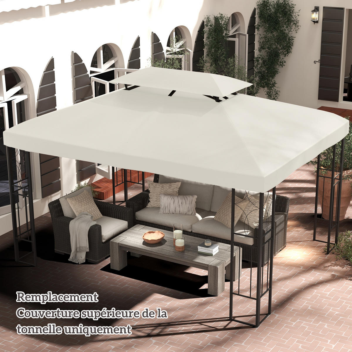 ERSATZDACH für Pavillon DE-12565 3x4 m Creme - Creme, Textil (400/1/300cm) - ComfortXL