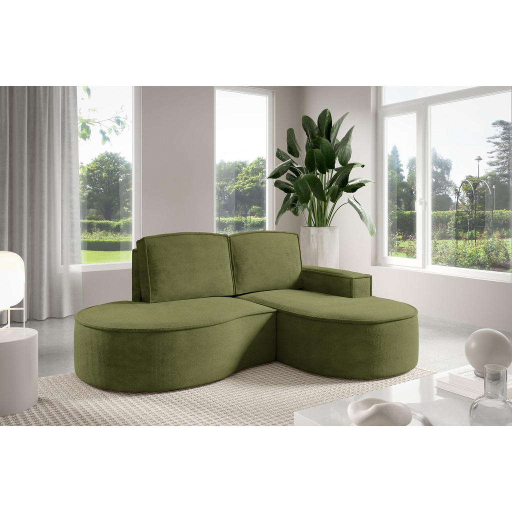 Thumbnail - Bettso Ecksofa, Grün, Holzwerkstoff, Textil, Ottomane rechts, L-Form, 210x157 cm, Wohnzimmer, Sofas & Couches, Wohnlands...