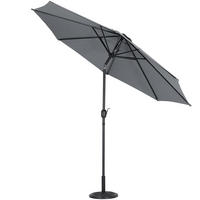 SONNENSCHIRM aus Polyester Metall in Grau mit Cement-Sockel drehbar 360° neigbar 60° 3 x 2.4m Ø45 × 25 cm - Grau, Metall (300/240cm) - Livingandhome