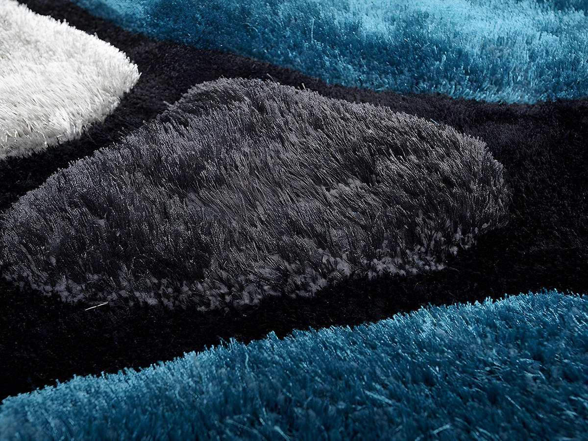 WOHNZIMMERTEPPICH - 230 cm x 160 cm - Stoff - Türkisblau - PIETRA - Türkis, Textil (230/160cm) - Vente-Unique