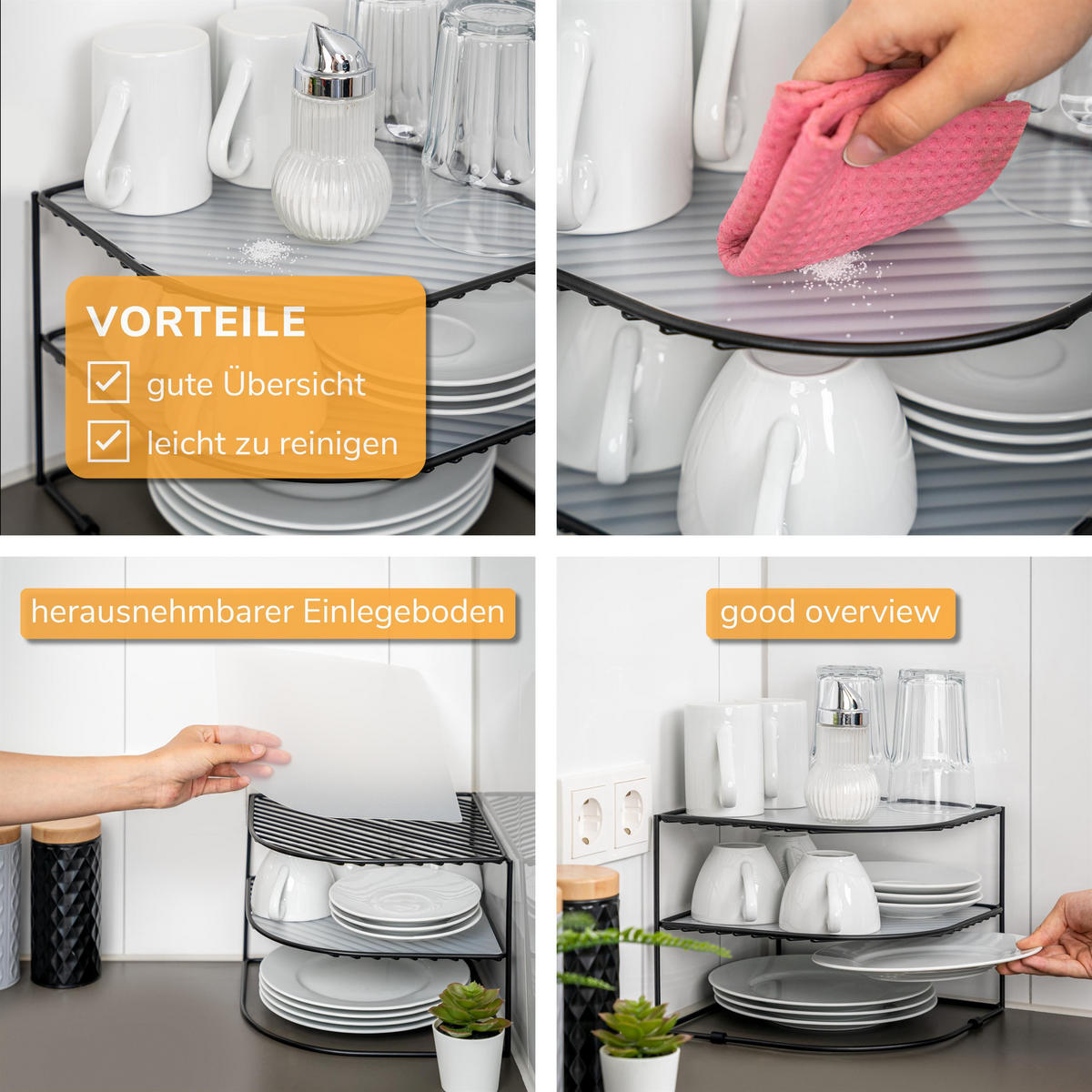 ECKREGAL, schwarz, Stahl - Schwarz, Metall (25/20/25cm) - bremermann