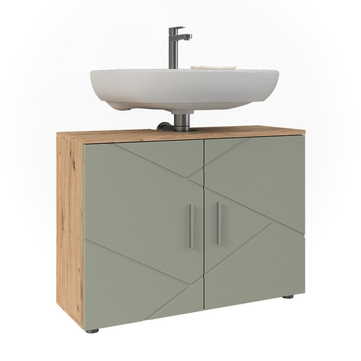 ZÁKLADNÍ SKŘÍŇKA POD UMYVADLO Irma Šalvějově zelená - šalvějově zelená, kompozitní dřevo (80/59/30cm) - Vicco