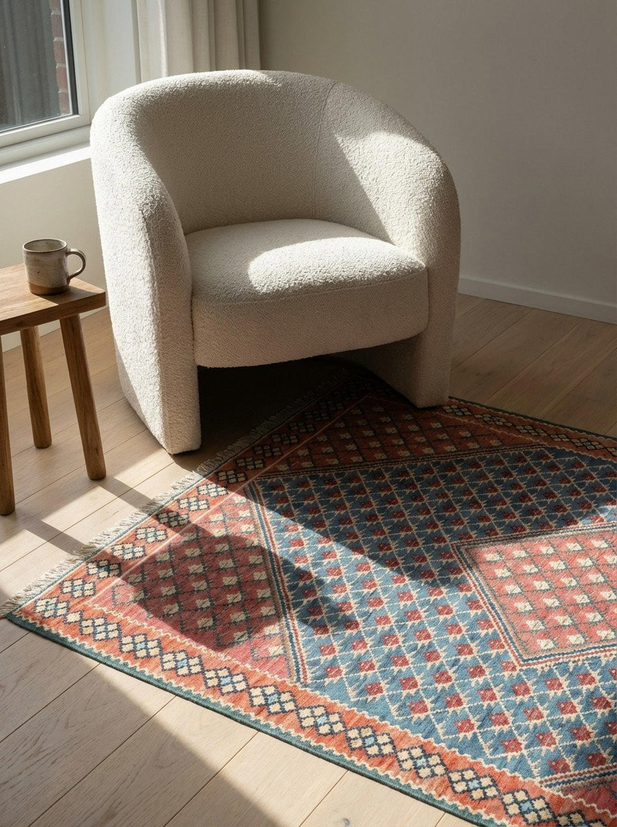 HANDWEBTEPPICH Kelim Senneh Blau 150/107 cm Schurwolle - Blau, Textil (107/150cm) - Looma