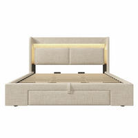 POLSTERBETT PANG-M4W8K2 180/200 cm Beige - Beige, Fell - PANGIVO