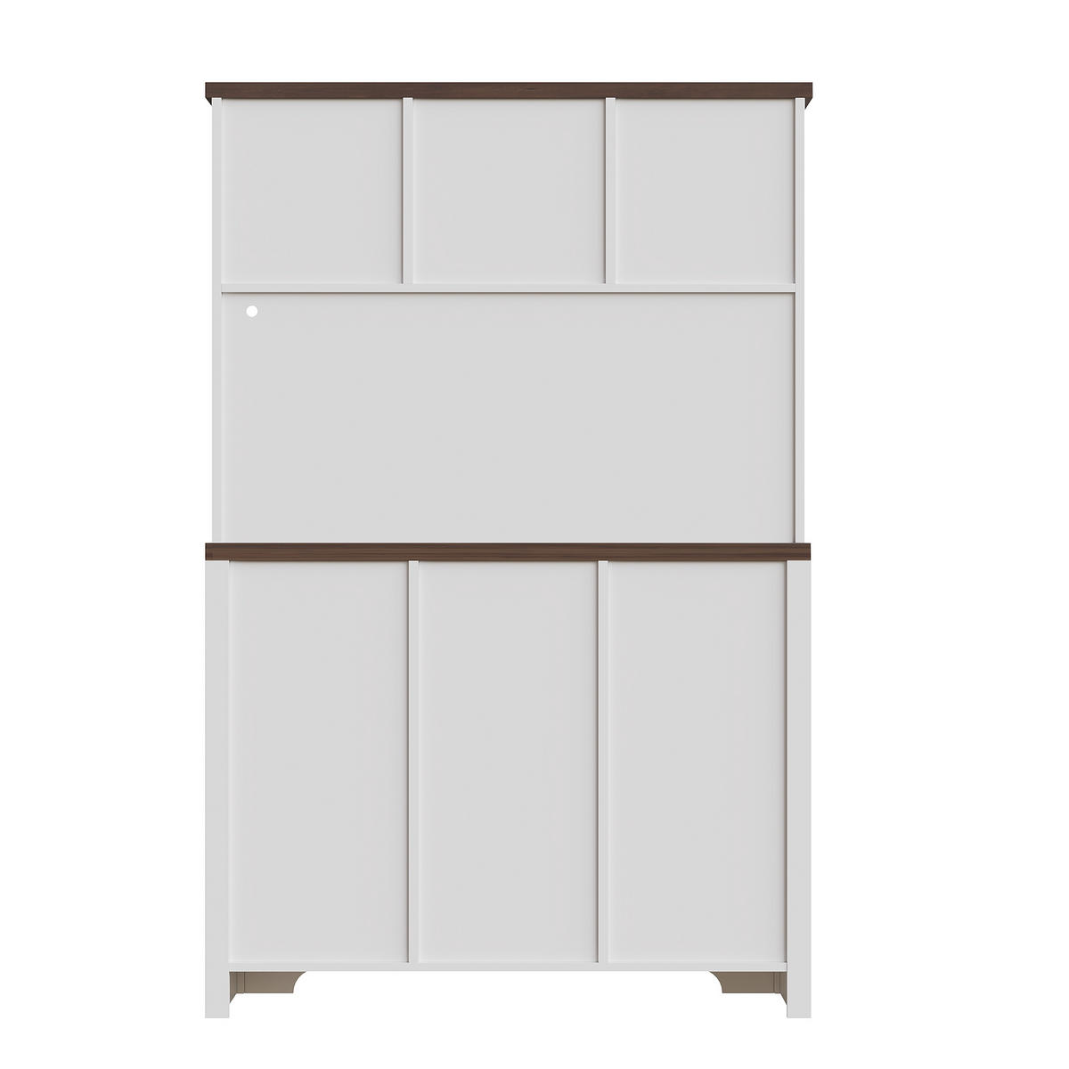 GESCHIRRSCHRANK aus MDF & Glas 120x40x180cm in Weiß mit Smart-LED - Weiß, Holzwerkstoff (120/180/40cm) - Modfu