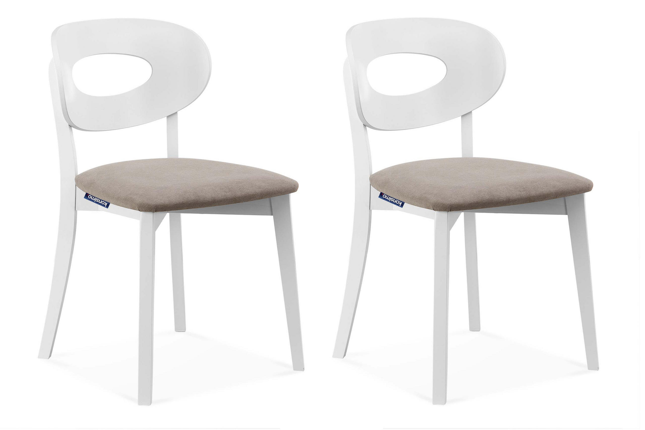 Konsimo® Esszimmerstuhle Beige, Weiß 47x80x45 cm