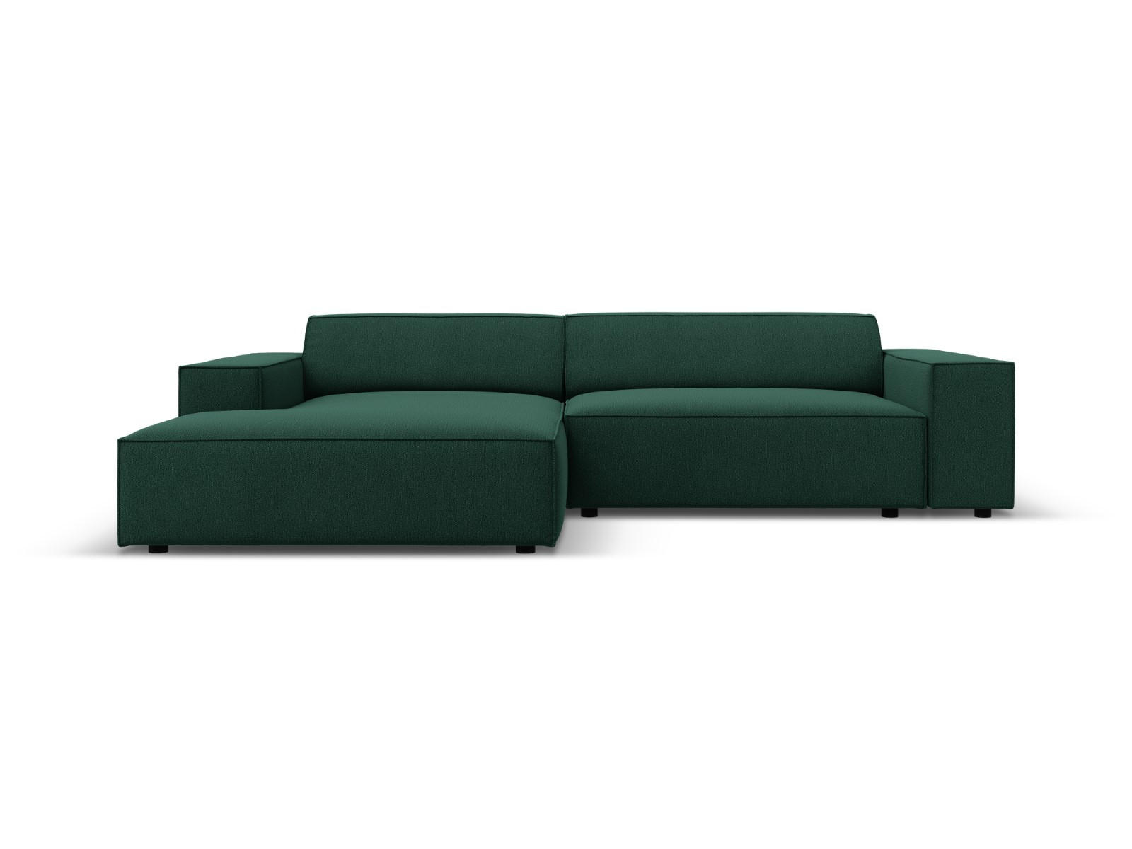 MODULARES-ECKSOFA links Jodie aus strukturiertem Stoff grün 3 Sitzplätze - Grün, Textil (166/224cm) - Micadoni