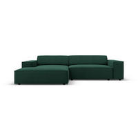 MODULARES-ECKSOFA links Jodie aus strukturiertem Stoff grün 3 Sitzplätze - Grün, Textil (166/224cm) - Micadoni