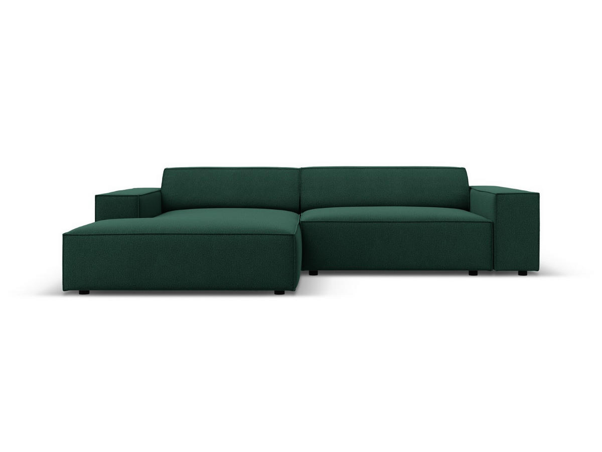 MODULARES-ECKSOFA links Jodie aus strukturiertem Stoff grün 3 Sitzplätze - Grün, Textil (166/224cm) - Micadoni
