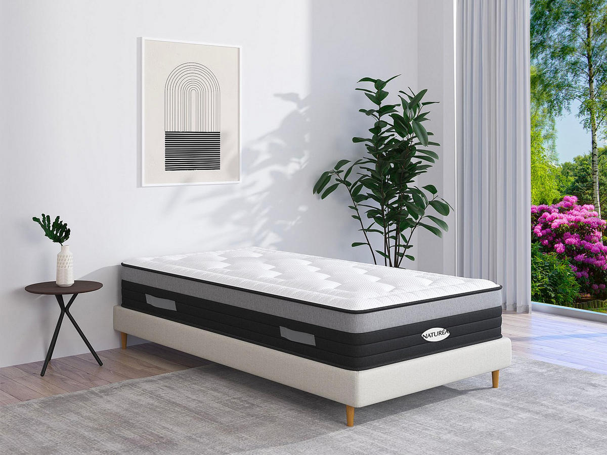 STANDARDMATRATZE - 1 Person - stoff - weiß Amarante - Weiß, Textil (90/200cm) - Vente-Unique