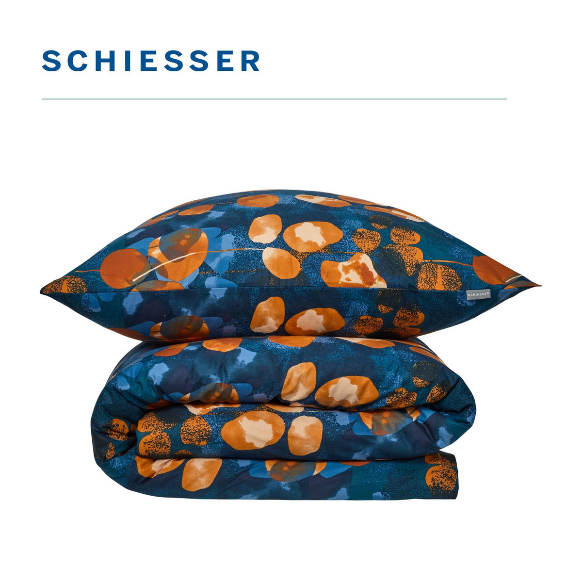 BETTWÄSCHESET Maxima - Renforcé - 2-teilig - 135 x 200 cm - Blau-Rost - Rostfarben, Textil (135/200cm) - SCHIESSER