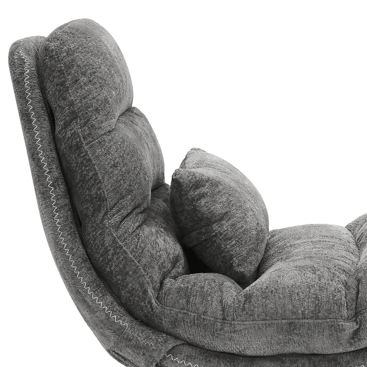 RELAXSESSEL - Chenille - Schwarz/Grau, Textil/Metall (84/88/94cm) - home24