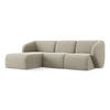 ECKSOFA Links Bouclé Stoff Grau - Taupe/Schwarz, Holzwerkstoff/Kunststoff (248/166cm) - LaMiaSofa