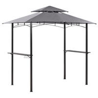 PAVILLON Stahl grau 240/148 cm Naro - Schwarz/Grau, Metall (240/245/148cm) - Beliani