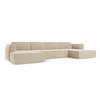 WOHNLANDSCHAFT Samt Stoff Beige - Beige/Creme, Kunststoff/Textil (370/74/170cm) - Makamii