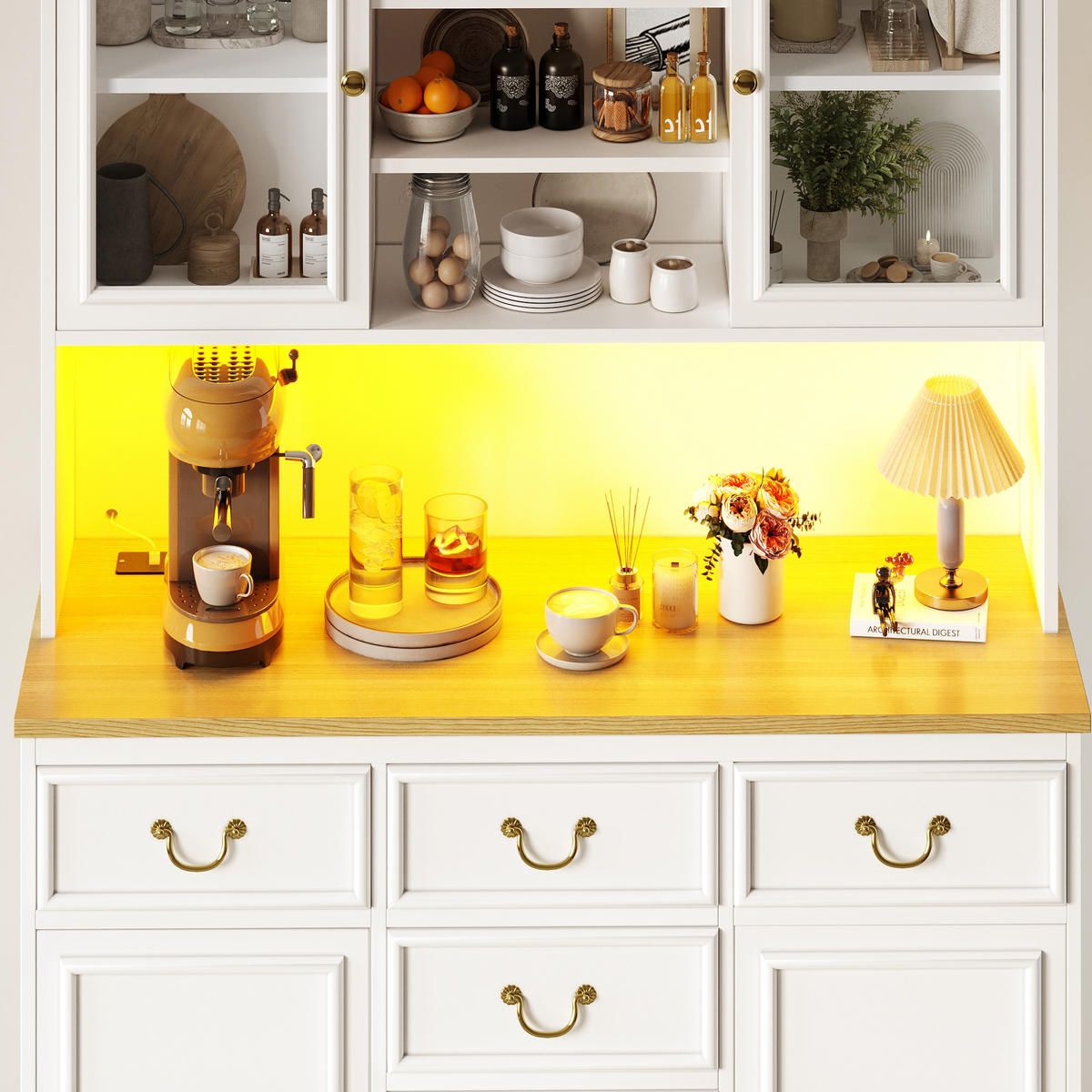 BUFFETSCHRANK Bistro Weiß 118/39.5/180 cm - Weiß, Holz (118/180/39.5cm) - PANGIVO