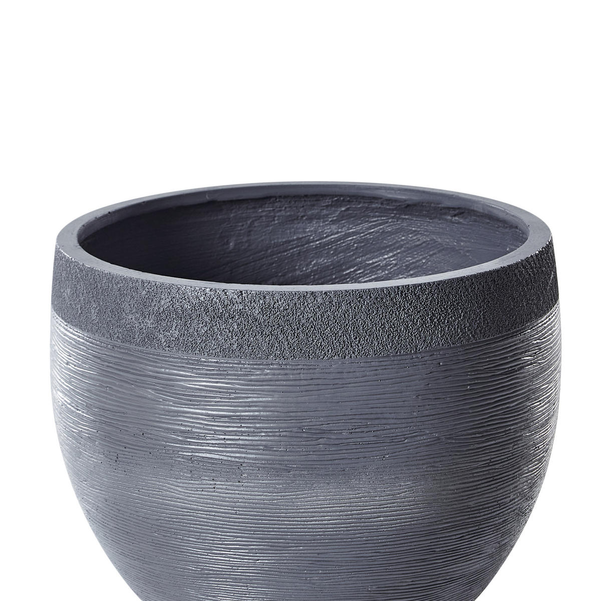 BLUMENTOPF grau rund 50/50/39 cm Zakros - Grau, Naturmaterialen (39cm) - Beliani