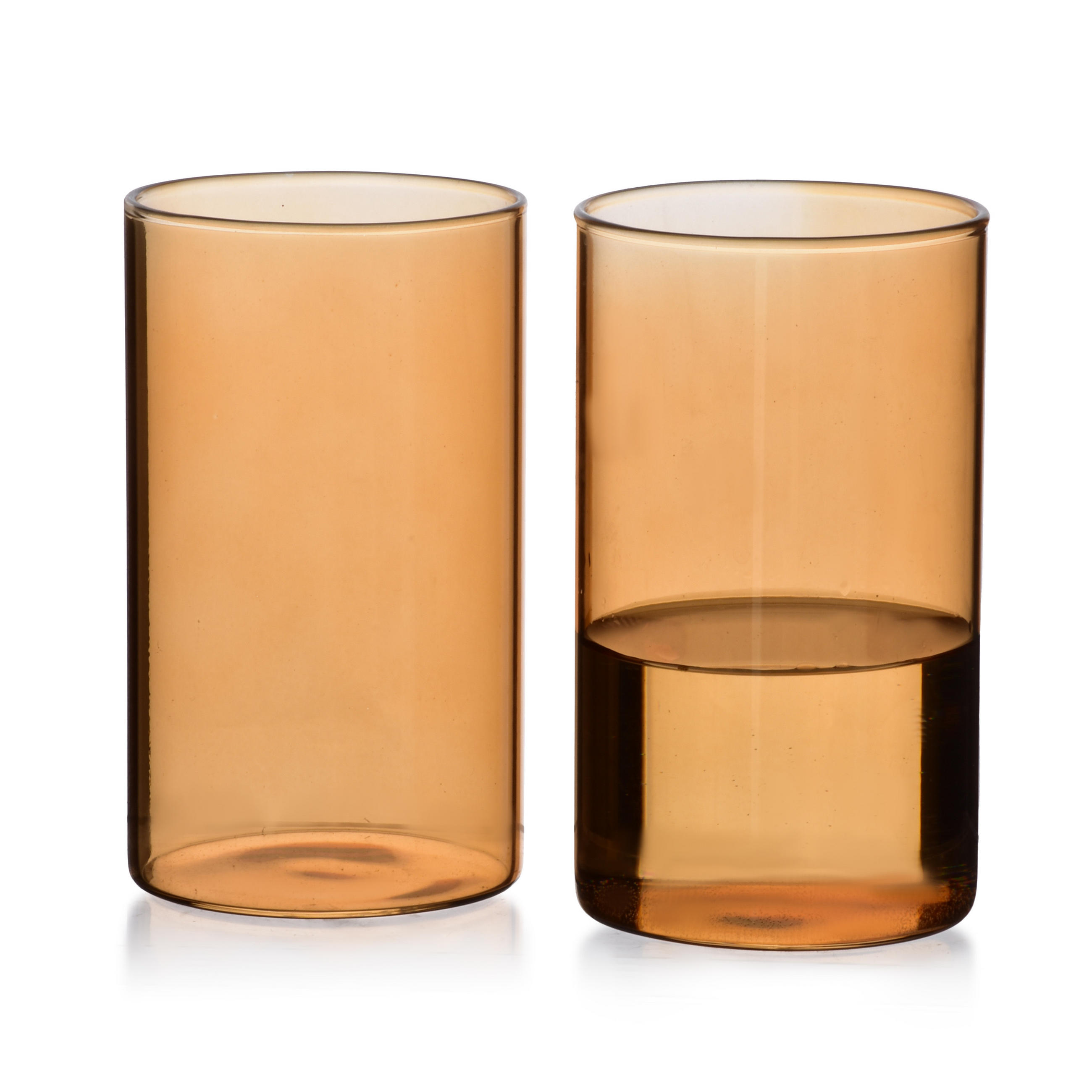 GLÄSER Romane 4er Set Honig 7x7xh12 cm Glas - Honig, Glas - Mondex