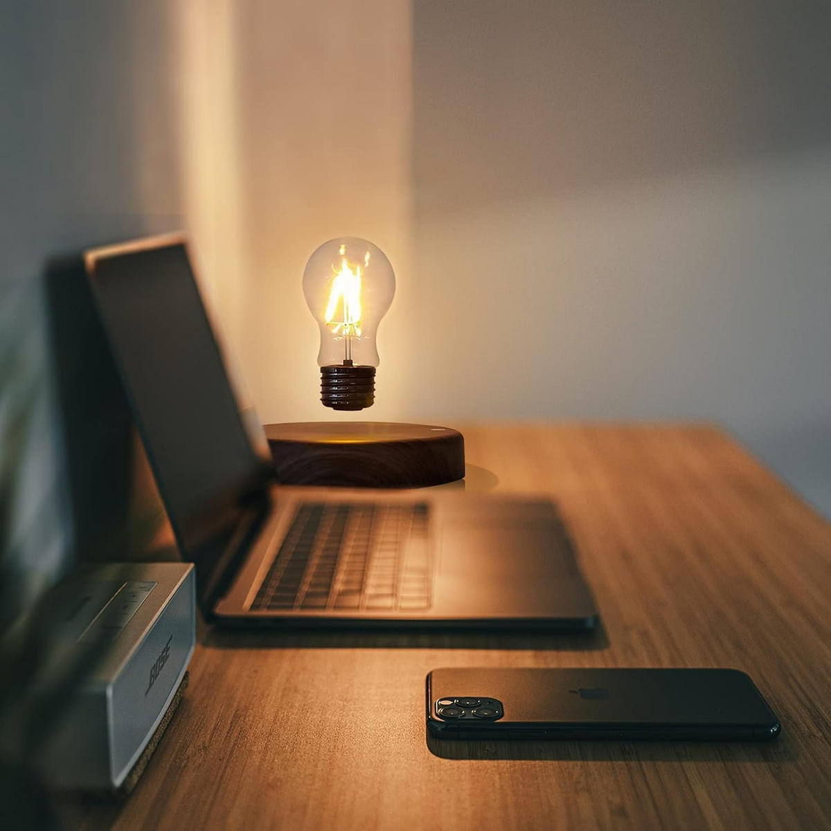 TISCHLEUCHTE Magnet LED 360° Drehbar - Gelb, Glas (11/15/6cm) - Authentics