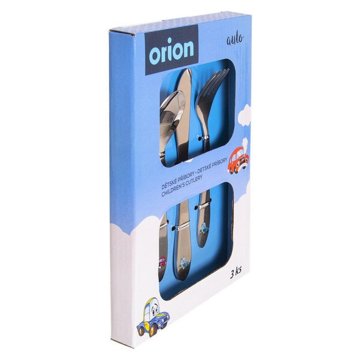 KINDERBESTECK Stahl Auto 3-teilig. - Silberfarben, Metall - Orion 