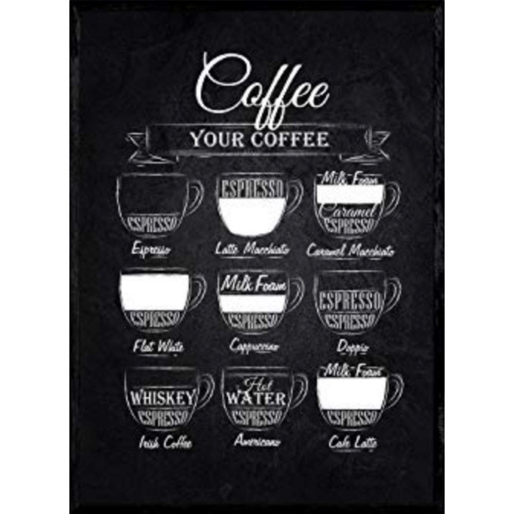 POSTER Kaffee Schwarzer Hintergrund A3 Rahmenlos - Klar, Papier (29.7/5/42cm) - Nacnic