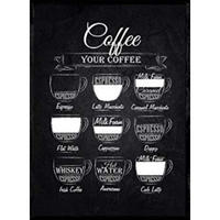POSTER Kaffee Schwarzer Hintergrund A3 Rahmenlos - Klar, Papier (29.7/5/42cm) - Nacnic