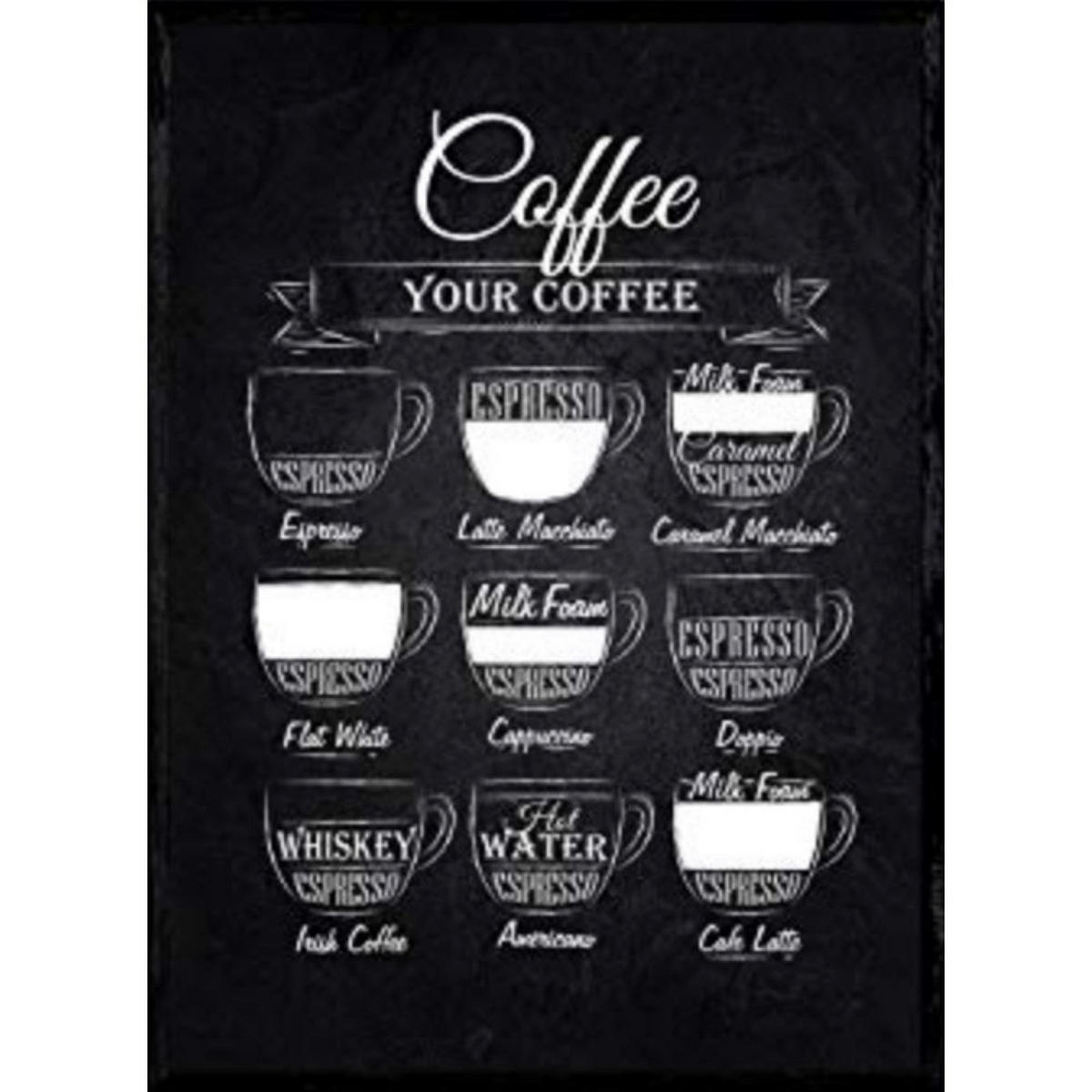 POSTER Kaffee Schwarzer Hintergrund A3 Rahmenlos - Klar, Papier (29.7/5/42cm) - Nacnic